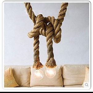 Natural Fibers rope light fixture, knot /straight